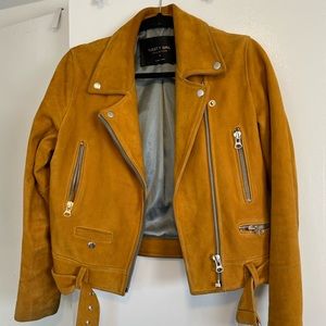 Nasty Gal Original Mustard Yellow Suede Biker Jacket. Women’s size M.